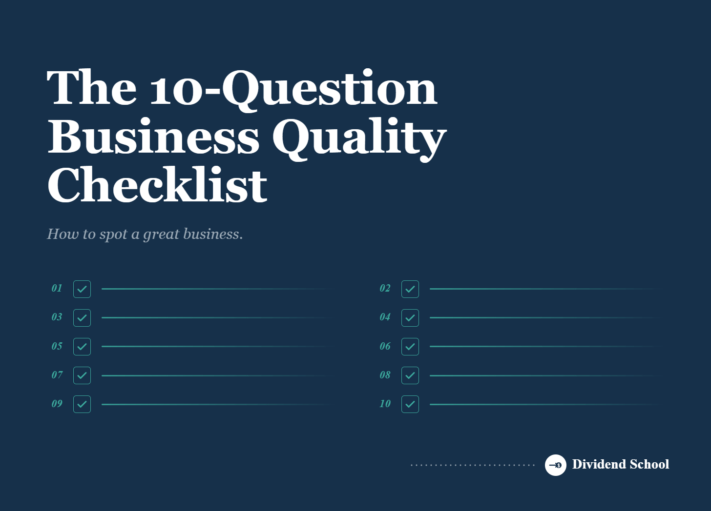 The 10-Question Business Quality Checklist